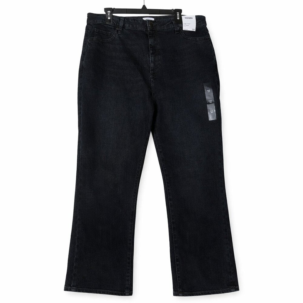NWT SONOMA High Rise Straight Stretch Dark Wash Jeans Size 18W